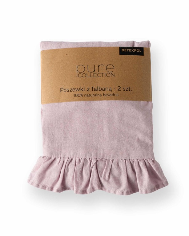 Poszewka na poduszkę 40x40 z FALBANĄ 2pak DWIE poszewki 40x40 kolor RÓŻ / PINK (3)