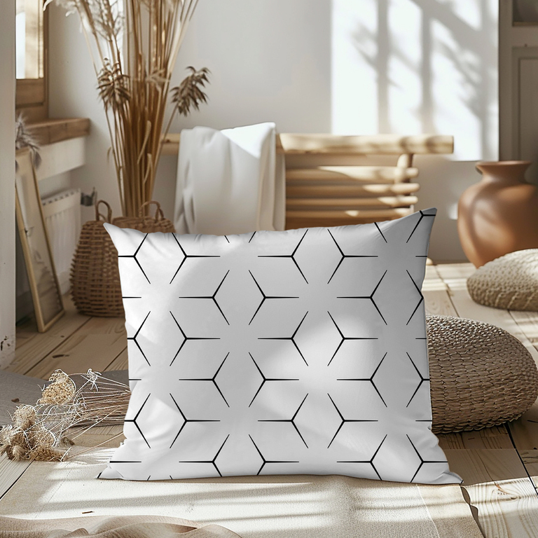 Poszewka 70x80cm na poduszkę 100% bawełna wzór: Milano Biało Czarne (9)