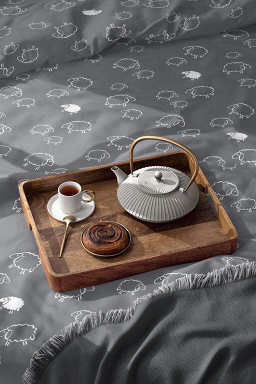 Pościel z Kory 140x200 + 1x70x80 Bawełna 100% Bielawa Produkt Polski - PRESTIGE Baranki Szare (6)
