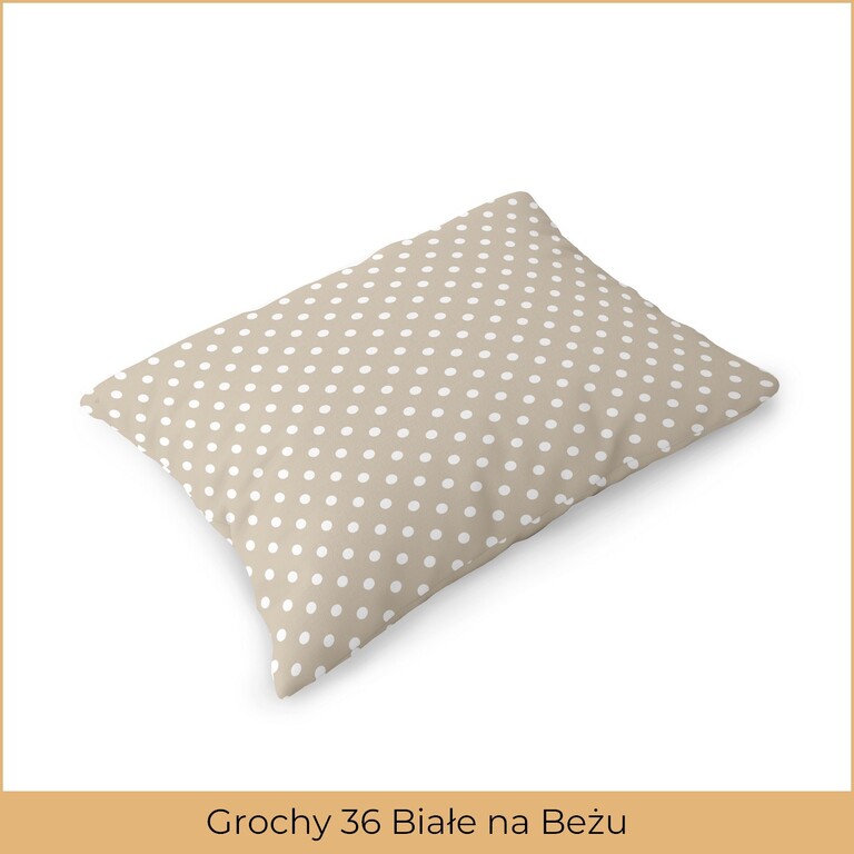 Poszewka na poduszkę 40x60cm BAWEŁNA 100% CERTYFIKAT - Grochy 36 Białe na Beżu (2)