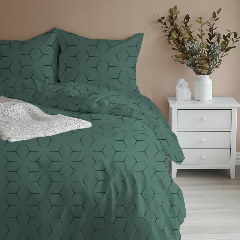 Pościel z Kory 160x200 + 1x70x80 KOMPLET PREMIUM : Milano Oliwka (22)