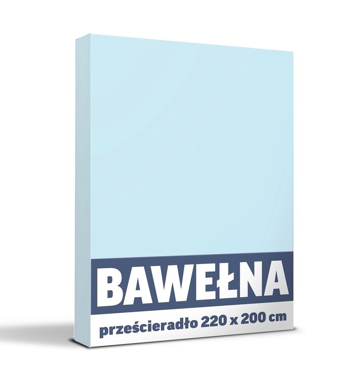 LUX Prześcieradło Tradycyjne 200x220CM Bez Gumki BAWEŁNA,  jasno niebieski (1)