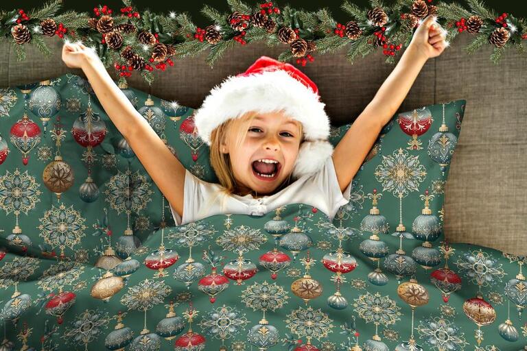 Komplet Pościeli Świątecznej 160x200 + 2x70x80, 100% Bawełna, 140g/m2, wzór: Christmas38 (4)
