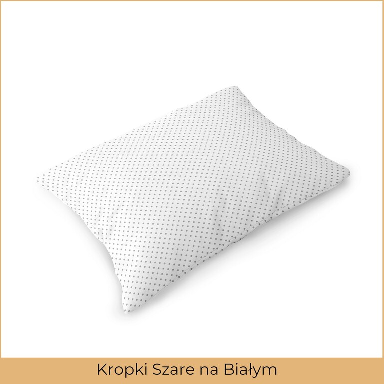 Poszewka na poduszkę 50x70 BAWEŁNA CERTYFIKAT Kropki Szare na Białym (2)
