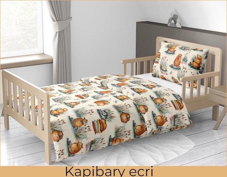 Pościel w kapibary 160x200 pościel kapibara ecru CERTFIKAT - 100% bawełna (3)
