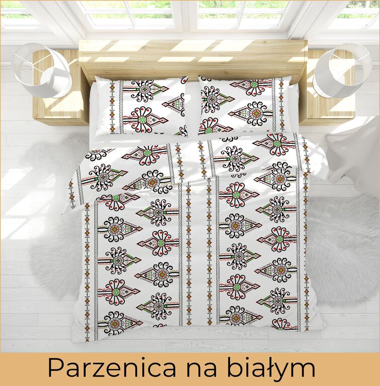 POŚCIEL HOTELOWA 140x200cm + POSZEWKA 70x80 BAWEŁNA 100% wzór:  Parz.biała (3)