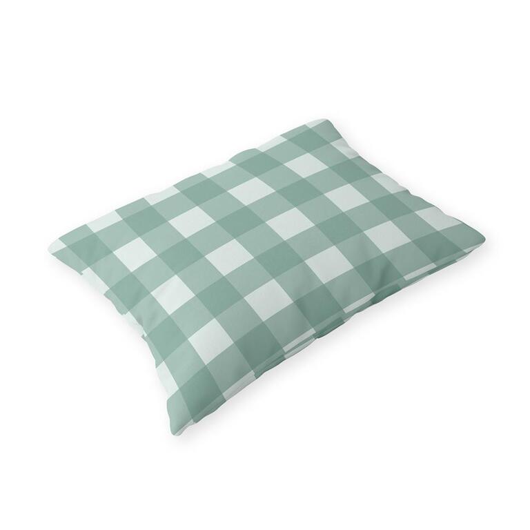 Poszewka na poduszkę 40x60cm BAWEŁNA 100% CERTYFIKAT - Krata Mięta (1)