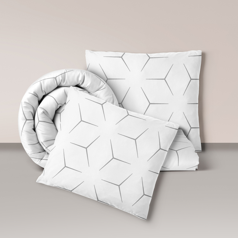 Pościel z Kory 160x200 + 2x70x80 Bawełna 100% Bielawa Produkt Polski -  Milano białe (1)