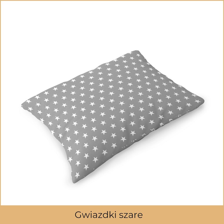 Poszewka na poduszkę 40x60cm BAWEŁNA 100% CERTYFIKAT - Gwiazdki Szare (2)