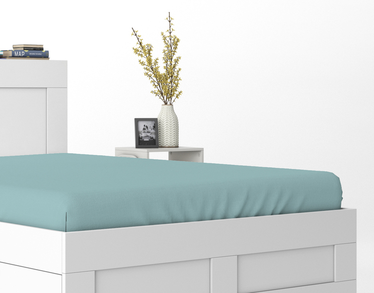 LUX Prześcieradło Tradycyjne 200x220CM Bez Gumki BAWEŁNA 100%, turkus (2)