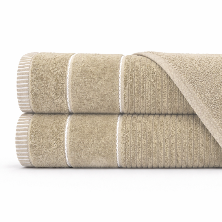 Zestaw Ręczników 2x 70x140 cm TEO 470 g/m2 Bawełniane, Miękkie kolor: Beżowy 176 (1)