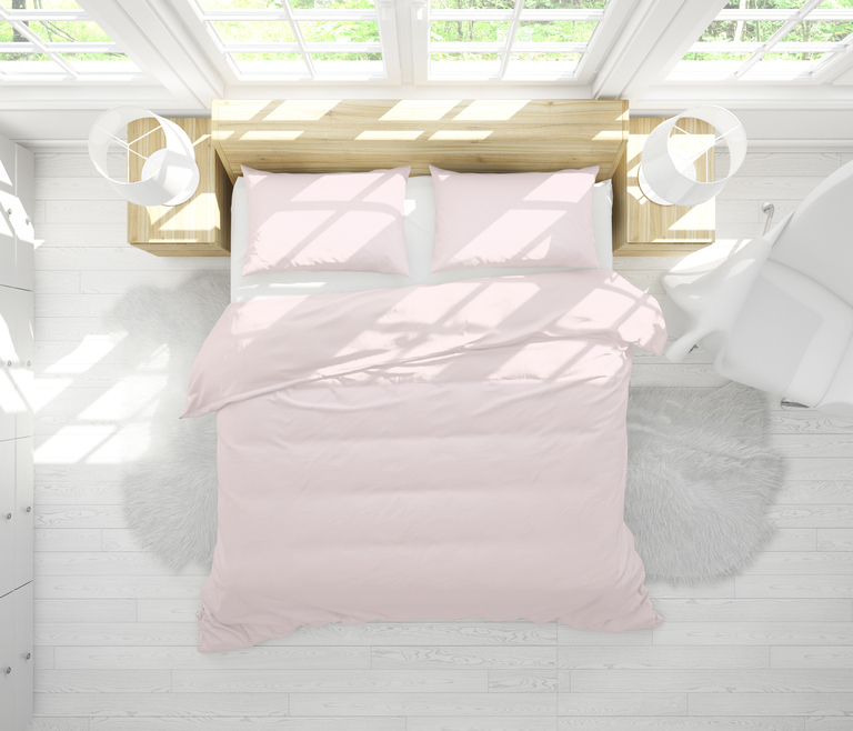 POŚCIEL HOTELOWA 140x200cm + POSZEWKA 70x80 BAWEŁNA 100% Kolor: Pudrowy Róż (3)