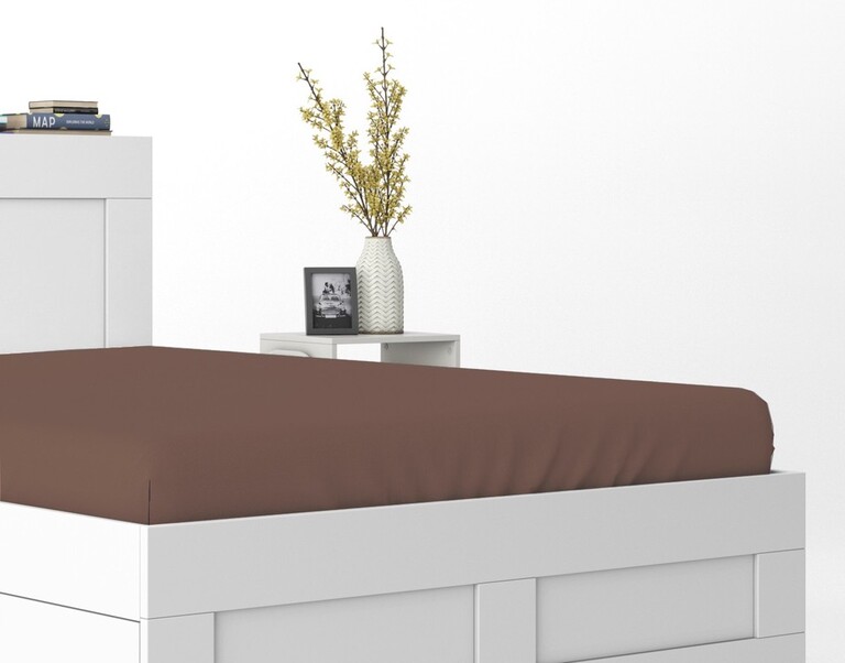 LUX Prześcieradło Tradycyjne 200x220CM Bez Gumki BAWEŁNA 100% brązowy (2)
