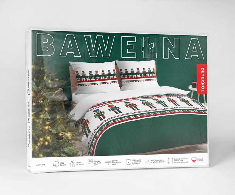 Komplet Pościeli 160x200 + 2x70x80, 100% Bawełna, 140g/m2, wzór: 5261 B (4)