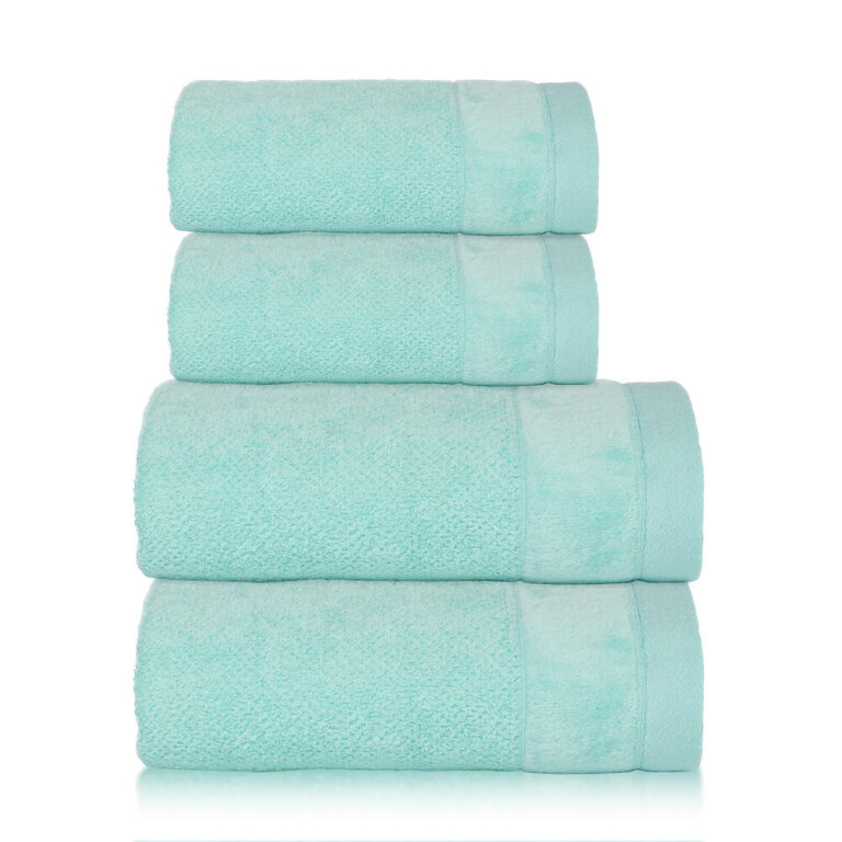 Zestaw 4x Ręczniki Bawełniane VITO 550 g/m2 – 2x 70x140 + 2x 50x90 | Hotelowe SPA Jasny Turkus/Aqua (1)