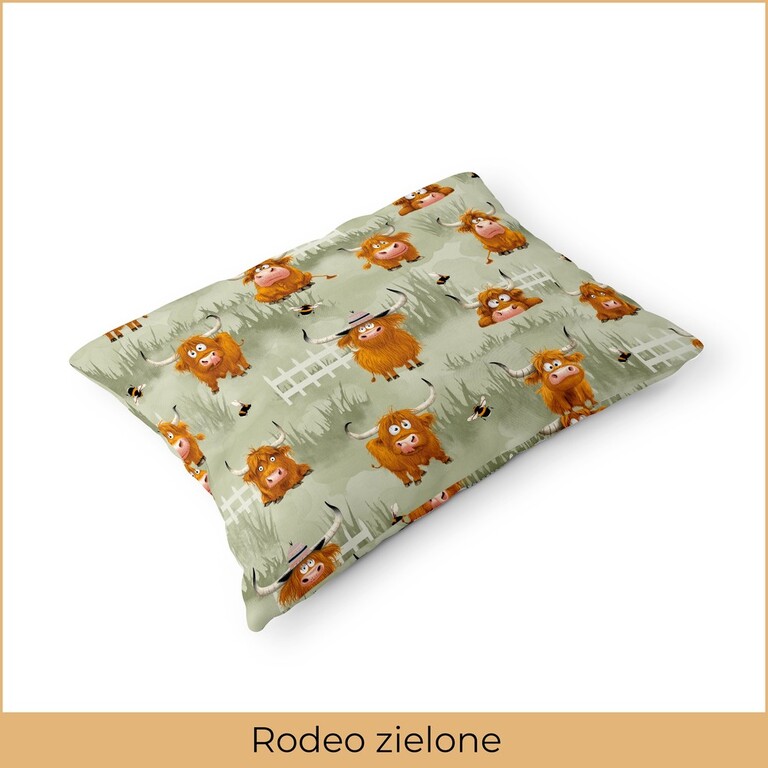 Poszewka na poduszkę 50x70 BAWEŁNA CERTYFIKAT, wzór: Rodeo Zielone (2)