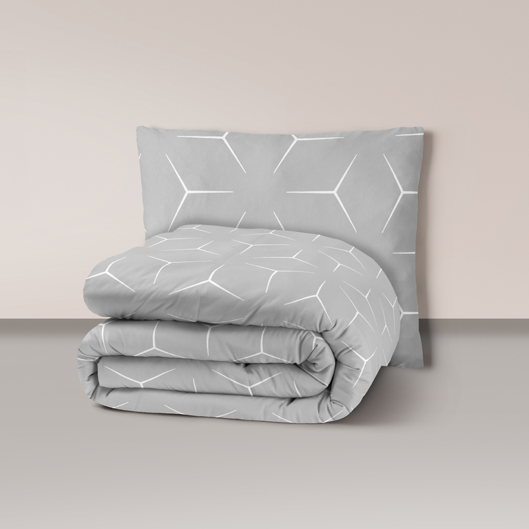 Pościel z Kory 140x200 + 1x70x80 Bawełna 100% Bielawa Produkt Polski - PRESTIGE Milano szare (1)