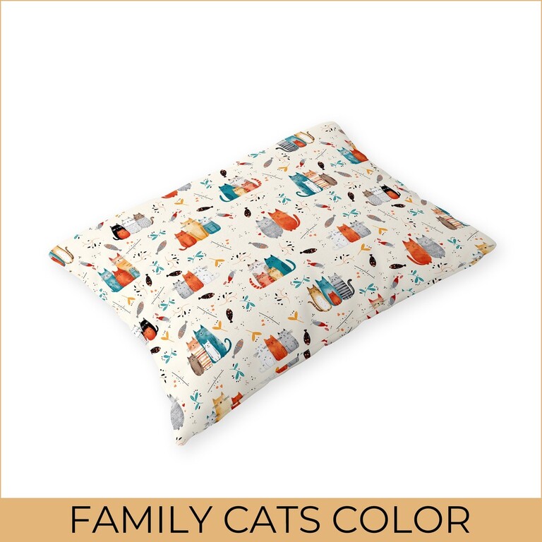 Poszewka 70x80cm na poduszkę 100% bawełna - FAMILY CATS COLOR (2)