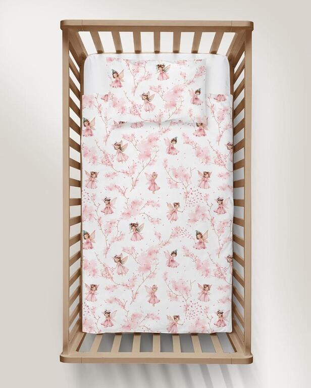 POŚCIEL DZIECIĘCA BAWEŁNA 90x120 + 40x60 100% BAWEŁNA certyfikat 2-el do Łóżeczka Dzwoneczek róż (3)