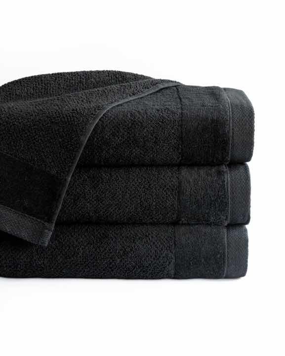 RĘCZNIK KĄPIELOWY 50x90 SPA HOTELOWY mały Bawełniana 550g/m2 CHŁONNY - VITO czarny  (2)