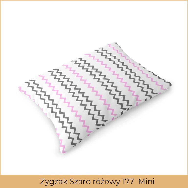 Poszewka na poduszkę 50x70 BAWEŁNA CERTYFIKAT Zygzak Szaro różowy 177 Mini (2)