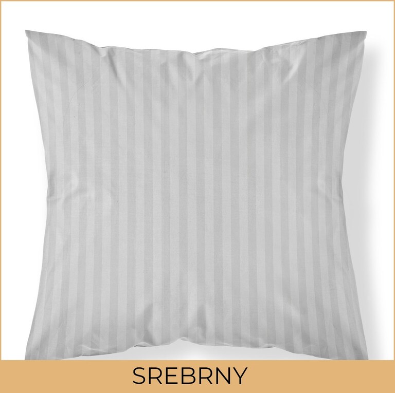 Poszewka na poduszkę 40x40 jasiek Hotelowa Adamaszek SREBRNY 100% bawełna (2)