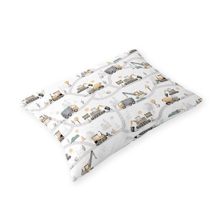 Poszewka na poduszkę 40x60cm BAWEŁNA 100% CERTYFIKAT - Plac Budowy Żółty (1)