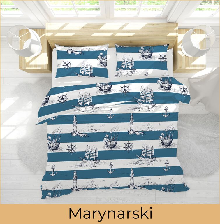 Pościel z Kory 140x200 + poszewka 70x80 POLSKI PRODUCENT - Marynarski (3)