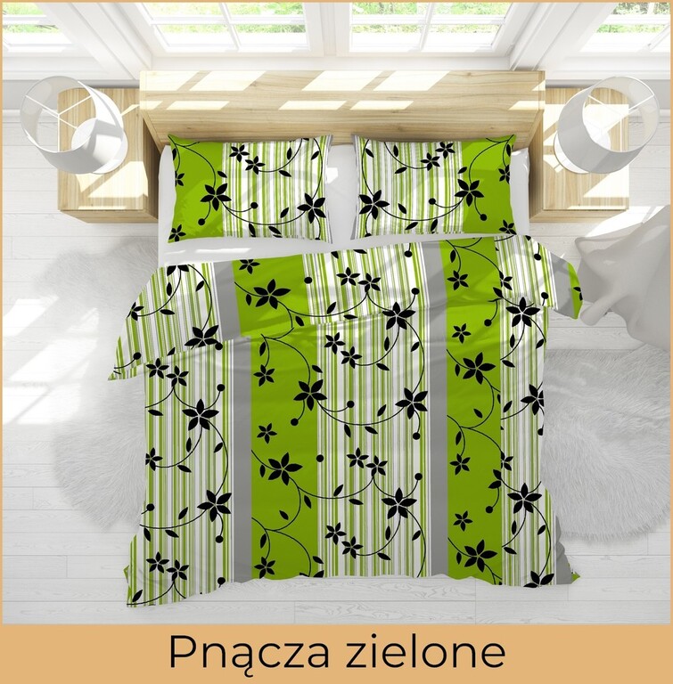 Pościel z Kory 140x200 + poszewka 70x80 POLSKI PRODUCENT - Pnącze zielone (3)