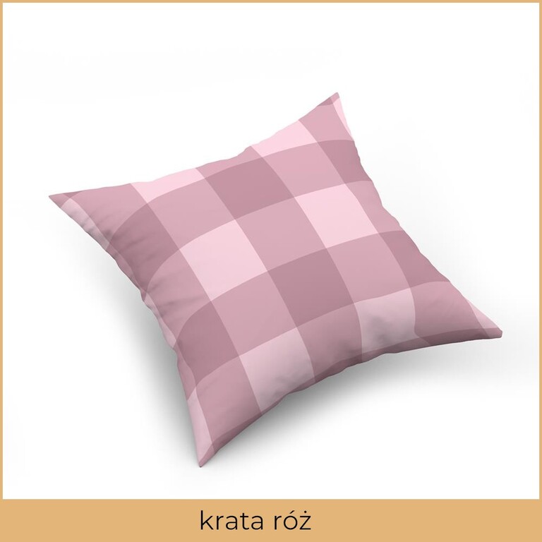 Poszewka na poduszkę jasiek 40x40cm 100% BAWEŁNA WZÓR: krata róż (2)