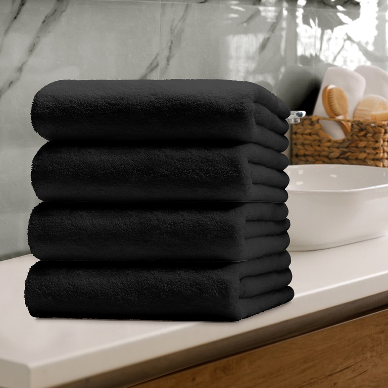 RĘCZNIK KĄPIELOWY 70x140 SPA HOTELOWY Duży Bawełniany 500g/m2 CHŁONNY - Black (5)