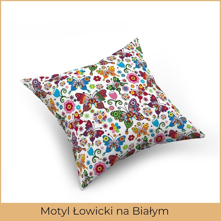 Poszewka na poduszkę jasiek 40x40cm, 100% Bawełna Motyl Łowicz biały (2)