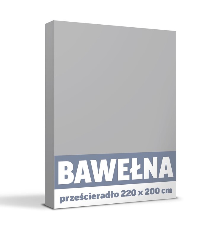 LUX Prześcieradło Tradycyjne 200x220CM Bez Gumki BAWEŁNA 100% jasny szary (1)