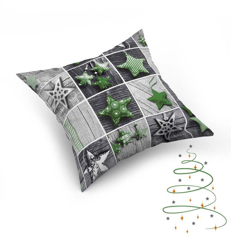 Poszewka na poduszkę jasiek 40x40cm, 100% Magiczne święta zielone (2)