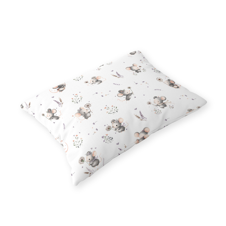 Poszewka na poduszkę 40x60cm BAWEŁNA 100% CERTYFIKAT - Polne Myszki (1)