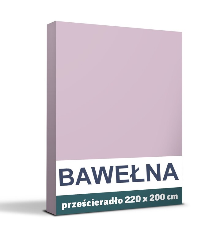 LUX Prześcieradło Tradycyjne 200x220CM Bez Gumki BAWEŁNA 100%, PUDROWY RÓŻ (1)