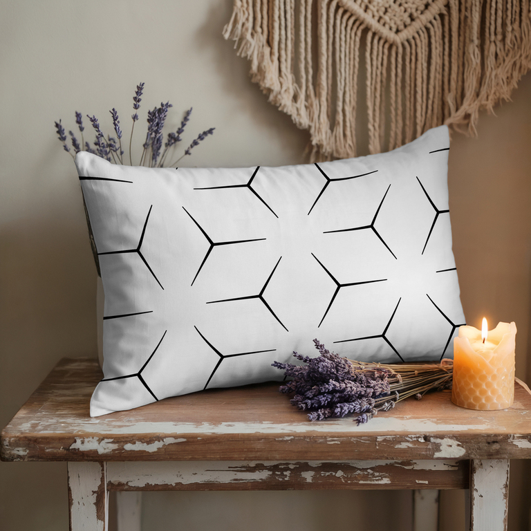 Poszewka na poduszkę 40x60cm BAWEŁNA 100% CERTYFIKAT - Milano Biało Czarne (2)