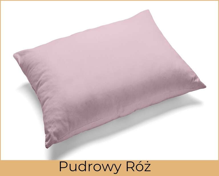 Poszewka na poduszkę 50x60cm BAWEŁNA CERTYFIKAT - Pudrowy Róż (2)