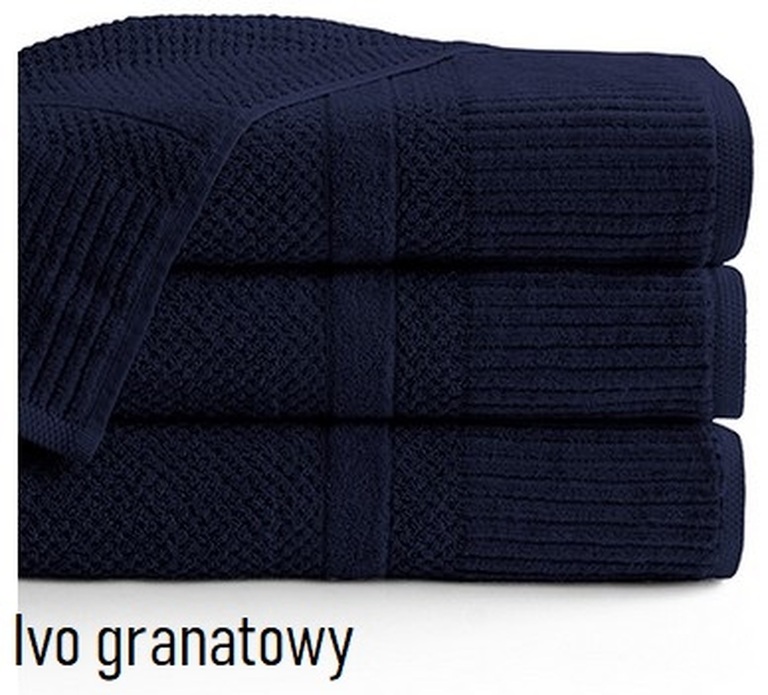 RĘCZNIK KĄPIELOWY 50x90 SPA HOTELOWY mały Bawełniany 500g/m2 CHŁONNY - IVO granatowy (2)