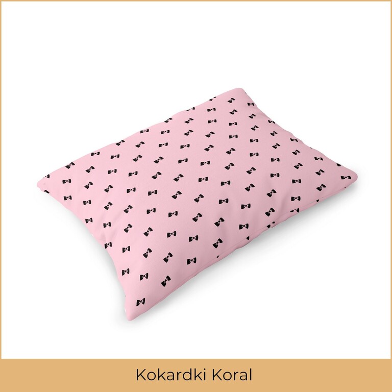Poszewka na poduszkę 50x70 BAWEŁNA CERTYFIKAT Kokardki Koral (2)