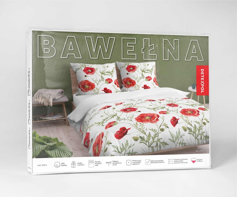 Komplet Pościeli 160x200 + 2x70x80, 100% Bawełna, 140g/m2, wzór:  5340_A (3)