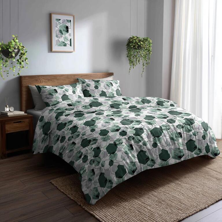 Pościel z Kory 160x200 + 2x70x80 Bawełna 100% Bielawa Produkt Polski - 1612 zielony (5)