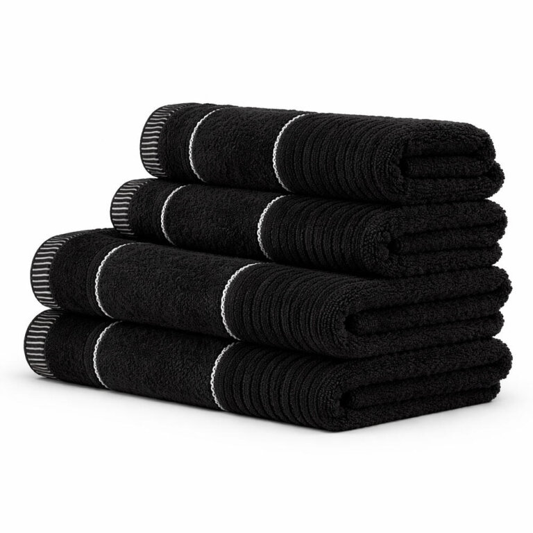 Zestaw Ręczników TEO 4 szt. – 2x 70x140 + 2x 50x90 cm | Bawełna 470 g/m2 kolor: Czarny (1)