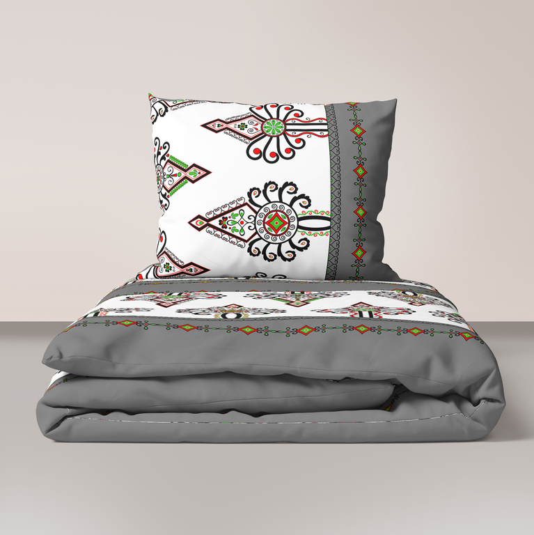  Pościel z Kory 140x200 + 1x70x80 Bawełna 100% Bielawa Produkt Polski - Parzenica szara (1)