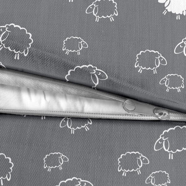 Pościel z Kory 160x200 + 2x70x80 Bawełna 100% Bielawa Produkt Polski - Baranki Szare (9)