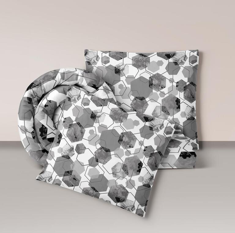 Pościel z Kory 160x200 + 2x70x80 Bawełna 100% Bielawa Produkt Polski - 1652 szary (1)