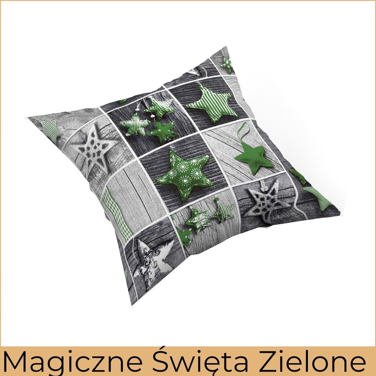 Poszewka na poduszkę jasiek 40x40cm, 100% Magiczne święta zielone (9)