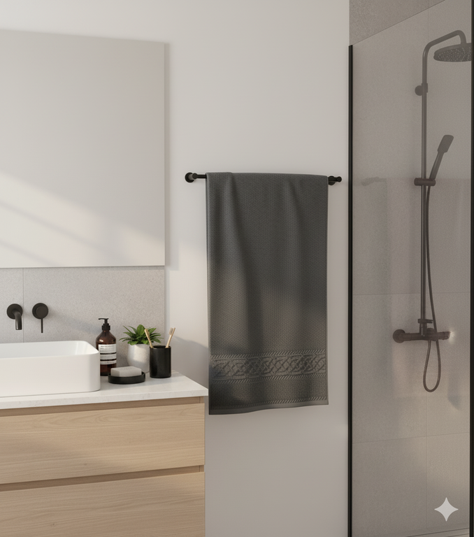 RĘCZNIK KĄPIELOWY 50x90 SPA HOTELOWY mały Bawełniany 550g/m2 CHŁONNY - SYDNEY GRAFIT (2)