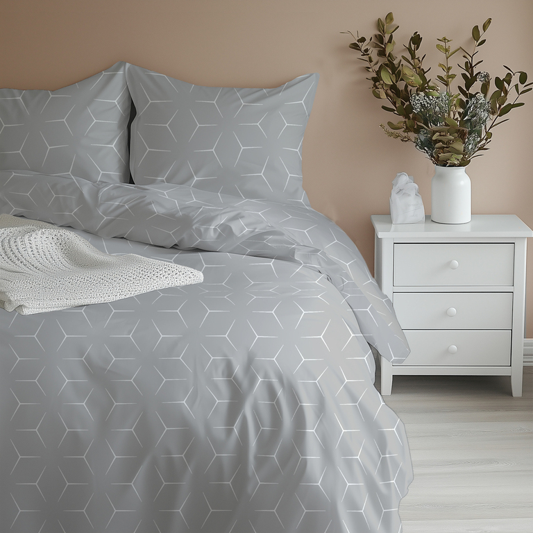 Pościel z Kory 160x200 + 2x70x80 Bawełna 100% Bielawa Produkt Polski - milano szare (13)