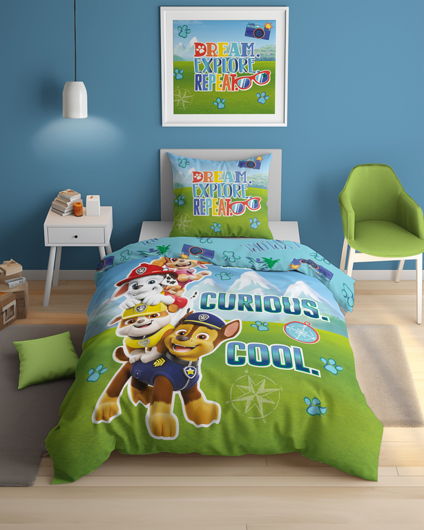 POŚCIEL 160x200cm ŚWIECĄCA W CIEMNOŚCI, wzór: pp_26 paw patrol 26 psi patrol (1)